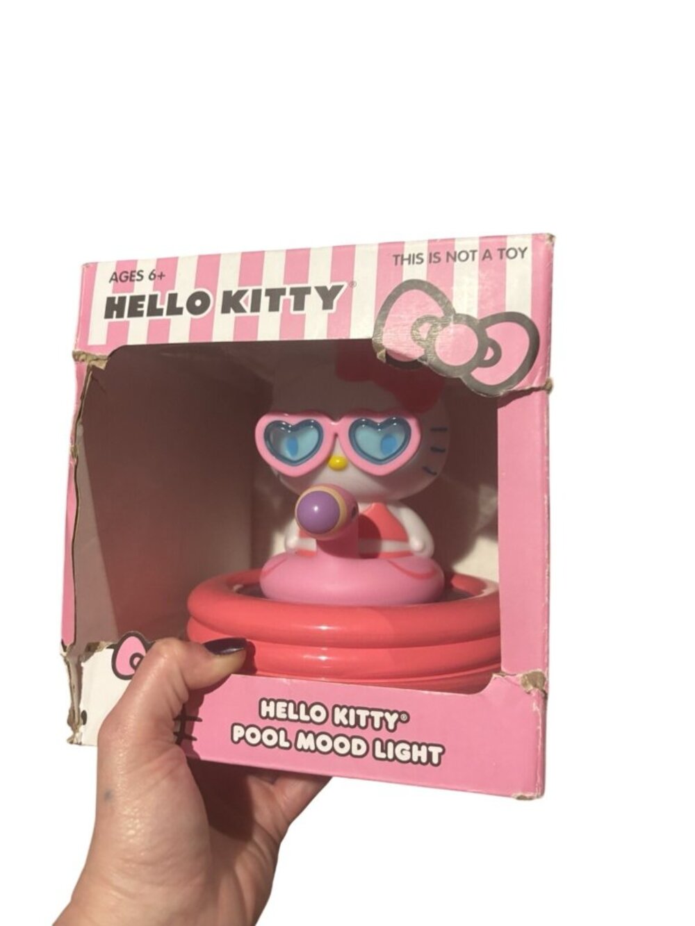 NIB Hello Kitty Pool Mood Light Ukonic Sanrio Pink LED Night Light Summer